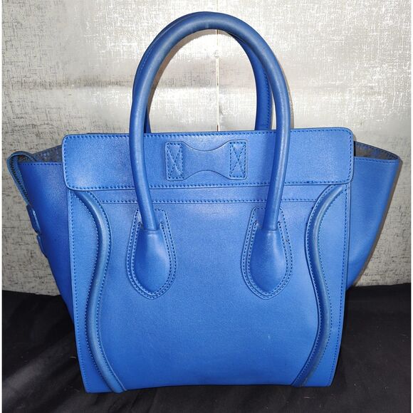 Celine Phantom Blue Leather Tote Bag READ DESCRIPTION - Picture 2 of 16